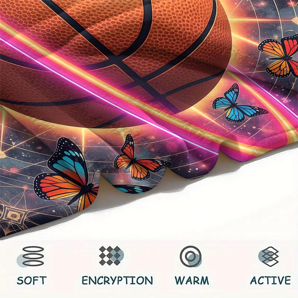 1 szt. Koc Flanelowy z Nadrukiem Gwiazdy i Pierścienia, Wysoka jakość, Wygodny na Wszystkie Pory Roku, Wystrój Domu, Ciepło i Komfort, Idealny na Prezenty Świąteczne