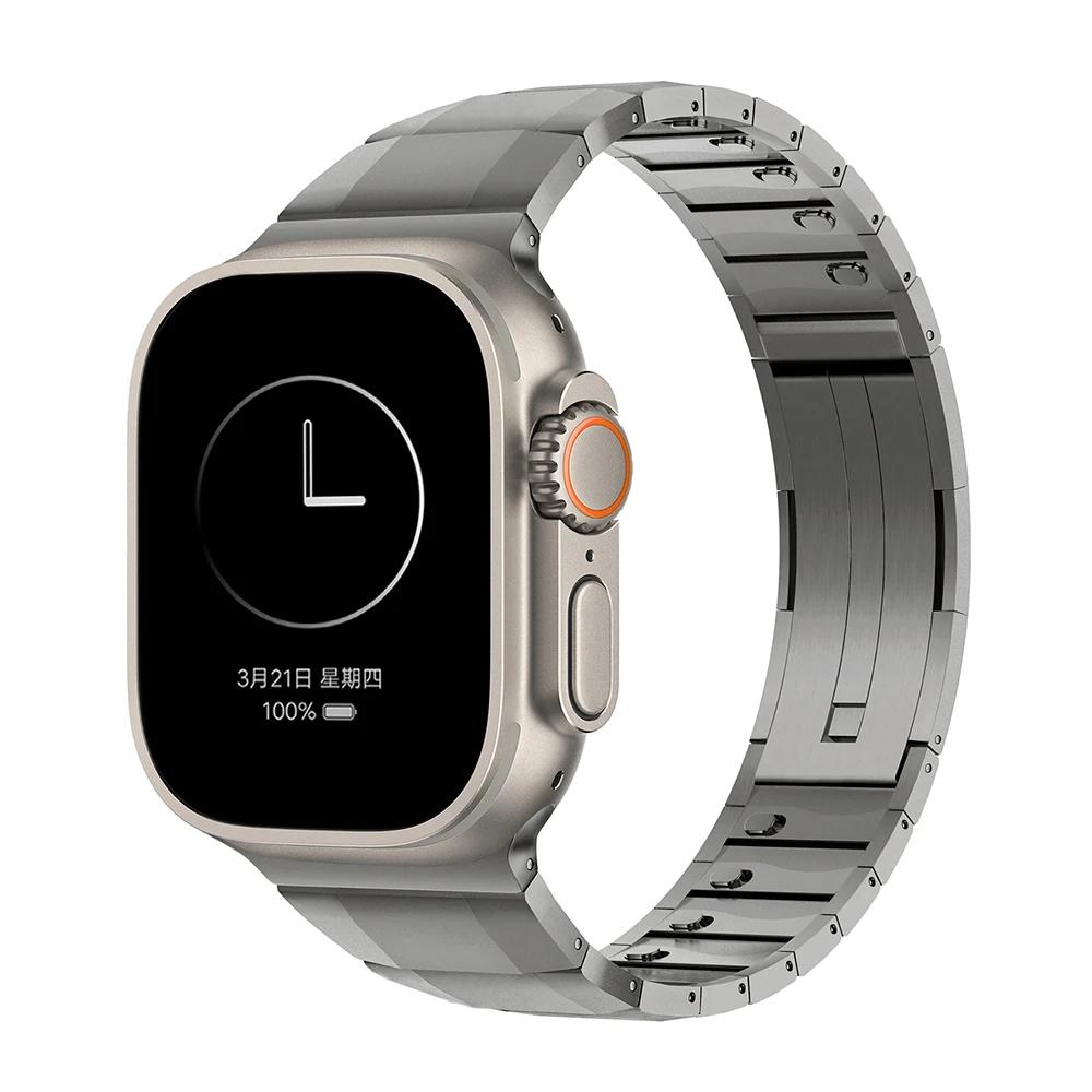 Luxury Stainless Steel Strap For Apple Watch Ultra 2 49mm 46 45mm 44 Metal Business Man Bracelet For iWatch10 8 76 Se 38 40mm 42