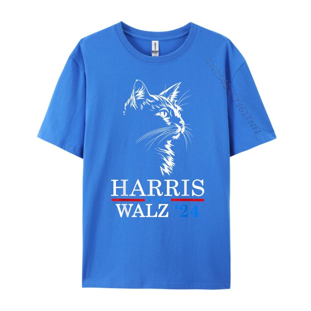 Harris Waltz 2025 Election Kamala Harris Cat Lady Mens Designer T Shirt Men Short Sleeve Tee Gothic Style