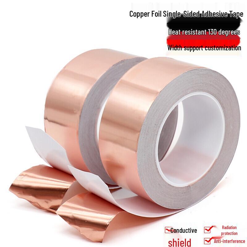 Self-Adhesive Conductive Copper Foil Tape - Heat Resistant, Anti-Radiation, Single/Double Conductive Shielding