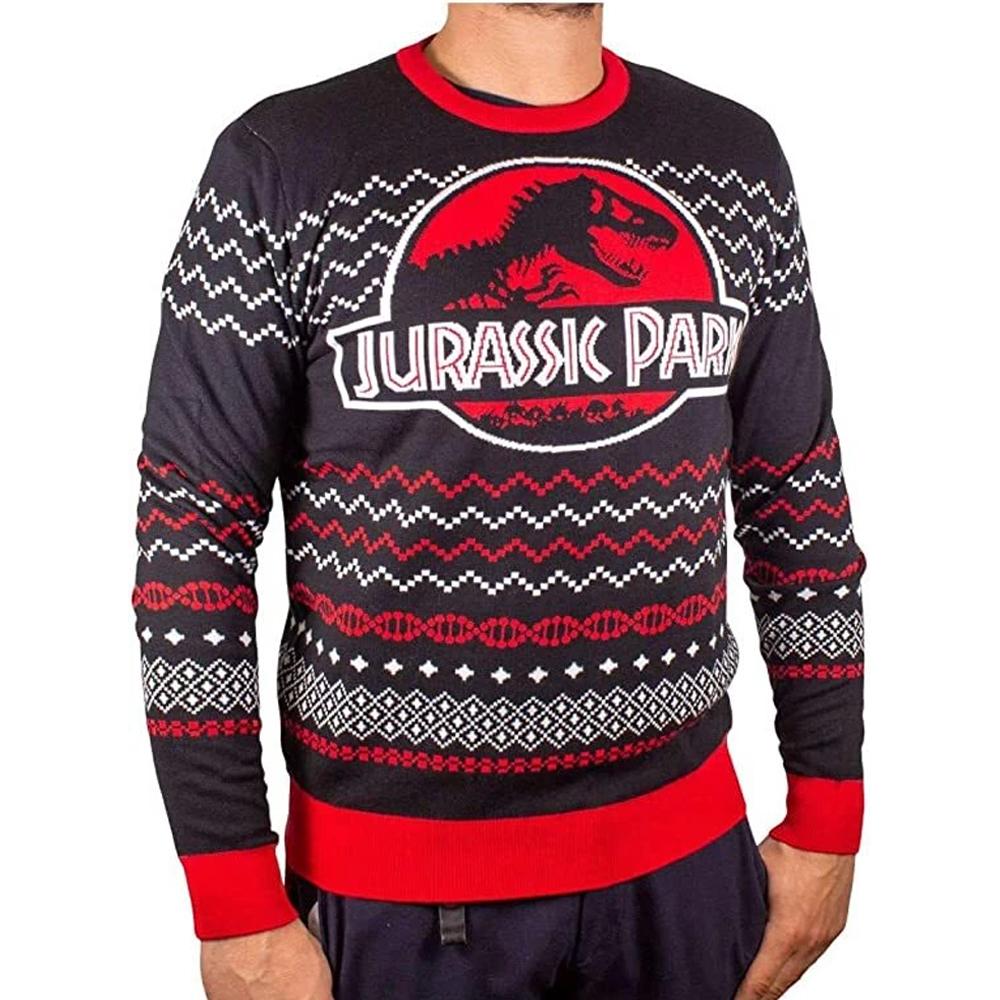 JURASSIC PARK Mens Ugly Logo Christmas Sweatshirt