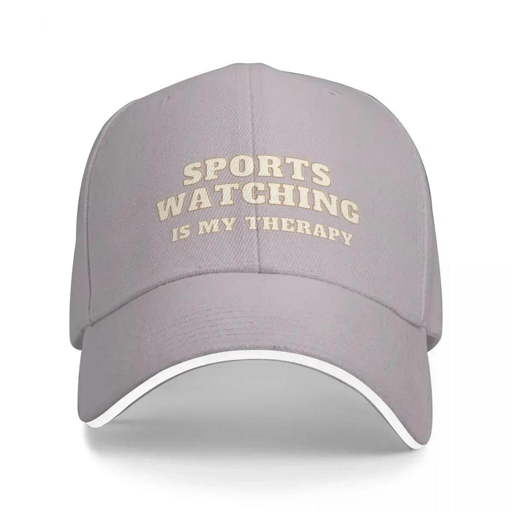 sports watching is my therapy Baseball Cap Trucker Cap Golf Hat Man New In The Hat Beach Bag Hats For Men Womens