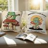 Dancing Frogs Riding Mushrooms Pillow Gift Home Office Decoration Pillow Bedroom Sofa Car Cushion CoverPillow Case