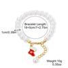 Christmas Tree Rice Beaded Chain Santa Cartoon Pendant Bracelet  Women