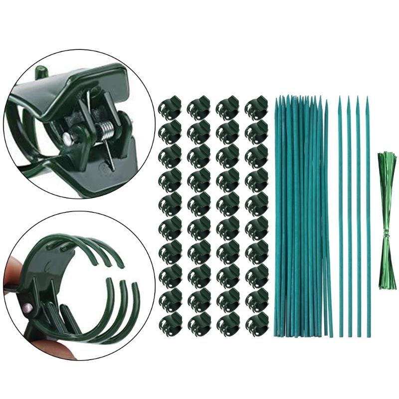 Garden Plant Stakes With Clip Heavy Type Plastic Support Poles For Climbing Vine Flowers Regulable Length Outdoor Use