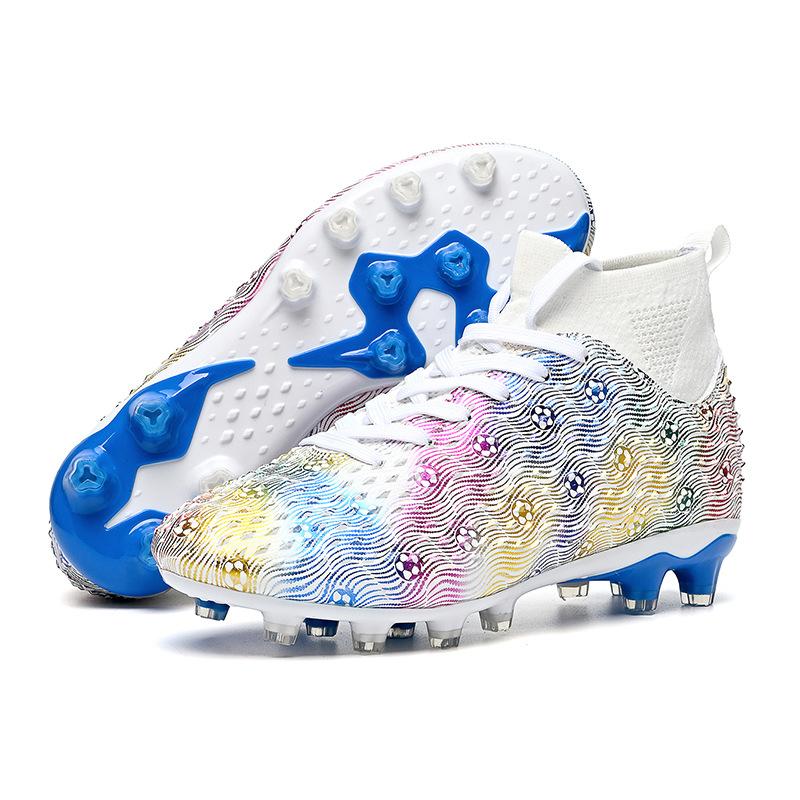 High-top Football Shoes Men's AG Spikes Competition Training Shoes Outdoor Sports High-top Socks Football Shoes Large Size