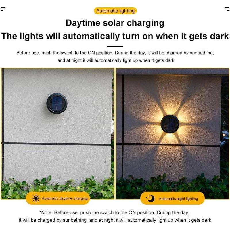 3-6Led Light Solar Light Outdoor Waterproof Garden Wall Lamp Decoration Fence Light Wall Light