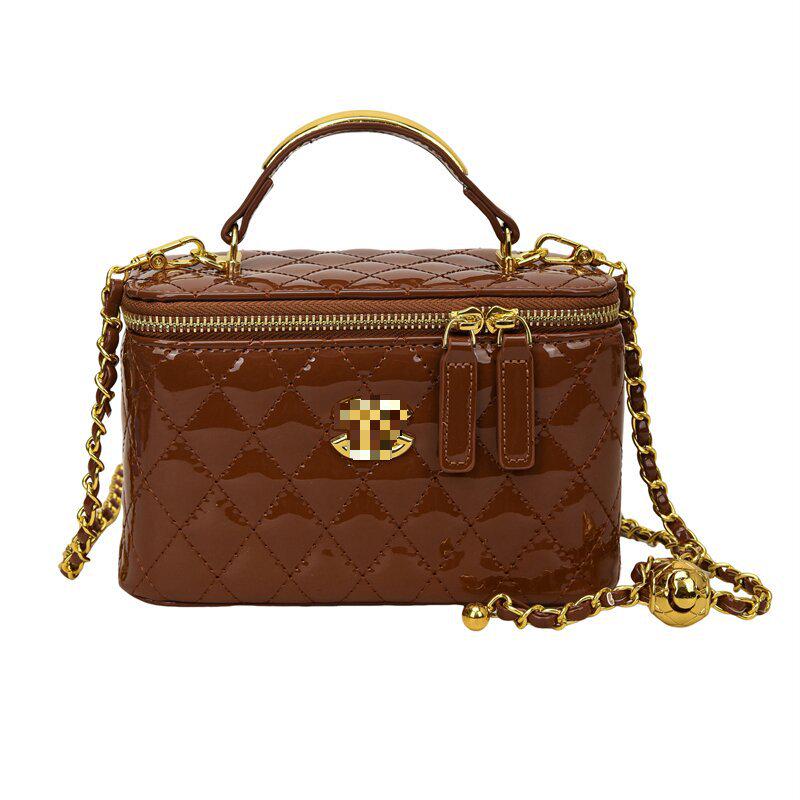 Women's Fashion Diamond Lattice Embroidery Shoulder Crossbody Handbag