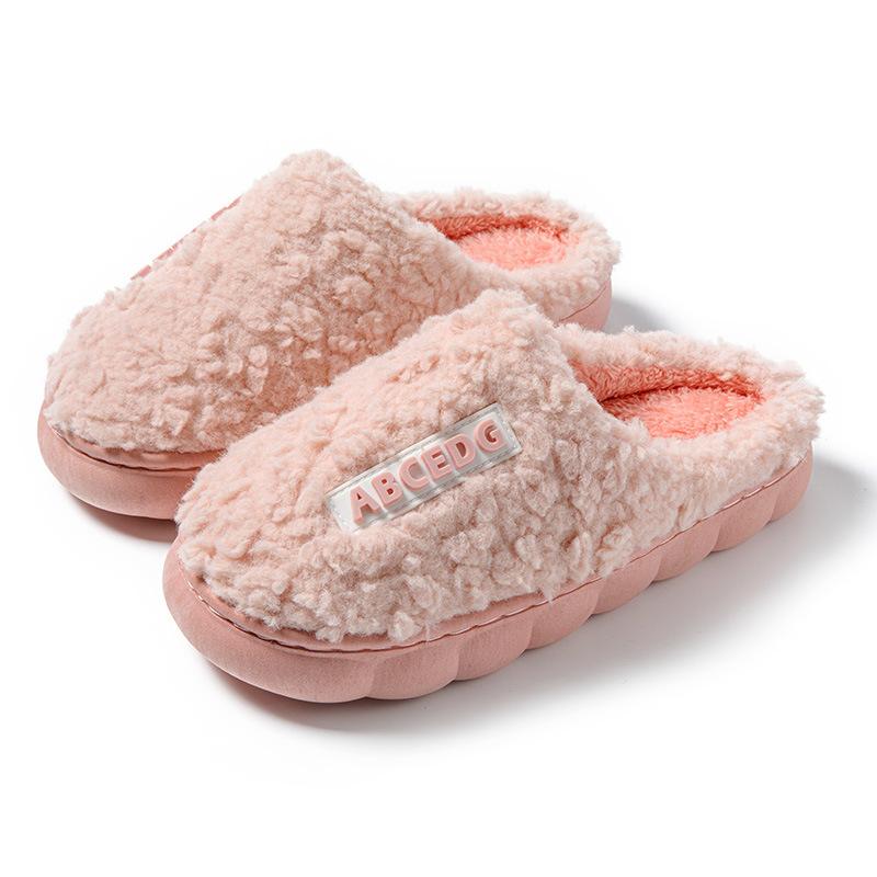 Cotton Slippers for Women At Home In Winter Indoor Home Non-slip Spring and Autumn Warm Plush Couple Winter Men