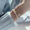 High Quality Fashion Bowknot 14K Gold Filled Natural Freshwater Pearl Two Piece Set Bracelet  For Women No Fade Gifts