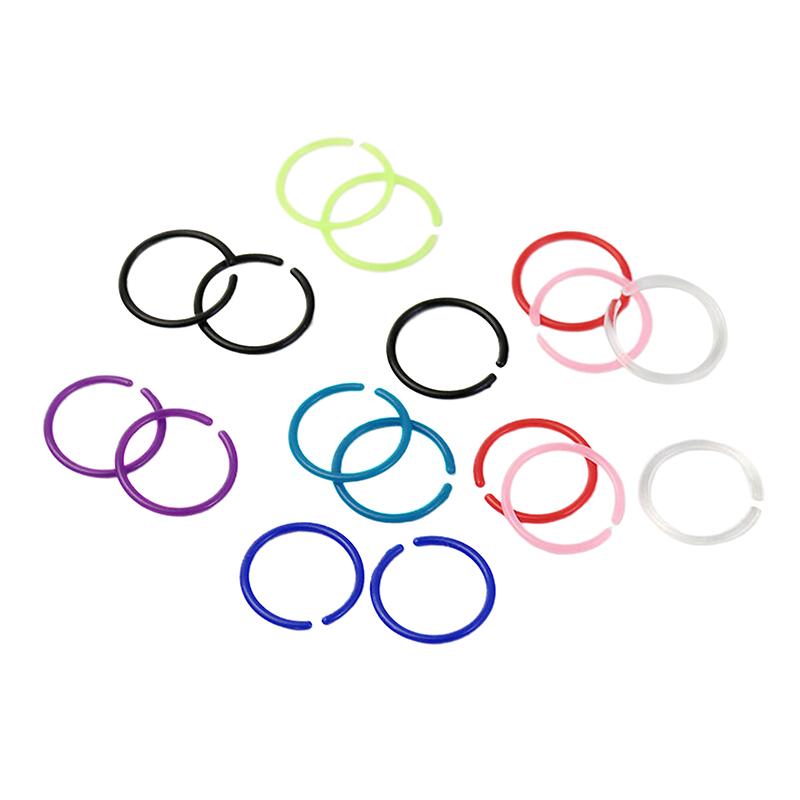 30 Pcs/Box Women Vintage Round Resin Hoop Earrings Colorful Anti Allergy Sterile Rod Plastic Small Ear Ring Earring Stud Earring