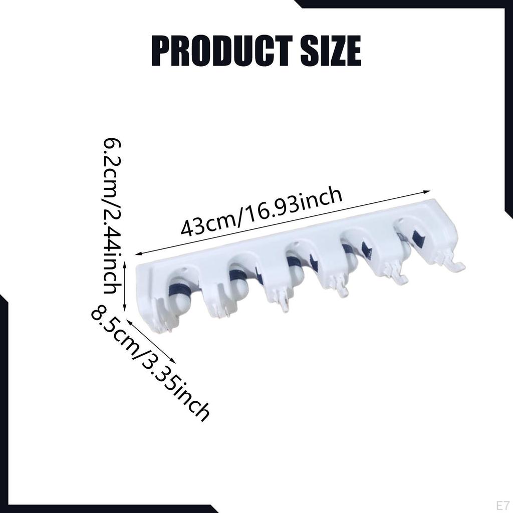 Broom Wall Mount Bracket Space Saving Non Slip Mop Storage Rack for Basement Tool