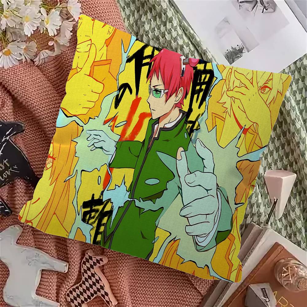 The Disastrous Life Of Saiki K Saiki Kusuo Cushion Polyester Sofa Cushions Decorative Throw Pillows Home Decoration Pillowcover