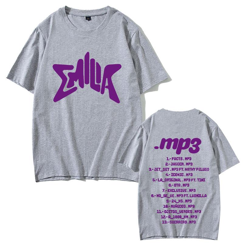 Singer Emilia Mernes MP3 Music Album Graphic Tshirt Men Hip Hop Oversized Short Sleeve Unisex Fashion Casual Cotton Tees