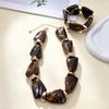European and American Style Irregular Acrylic Necklace and Bracelet Set, Faux Stone Texture Bead Choker Chain, Minimalist Luxury Versatile Accessory