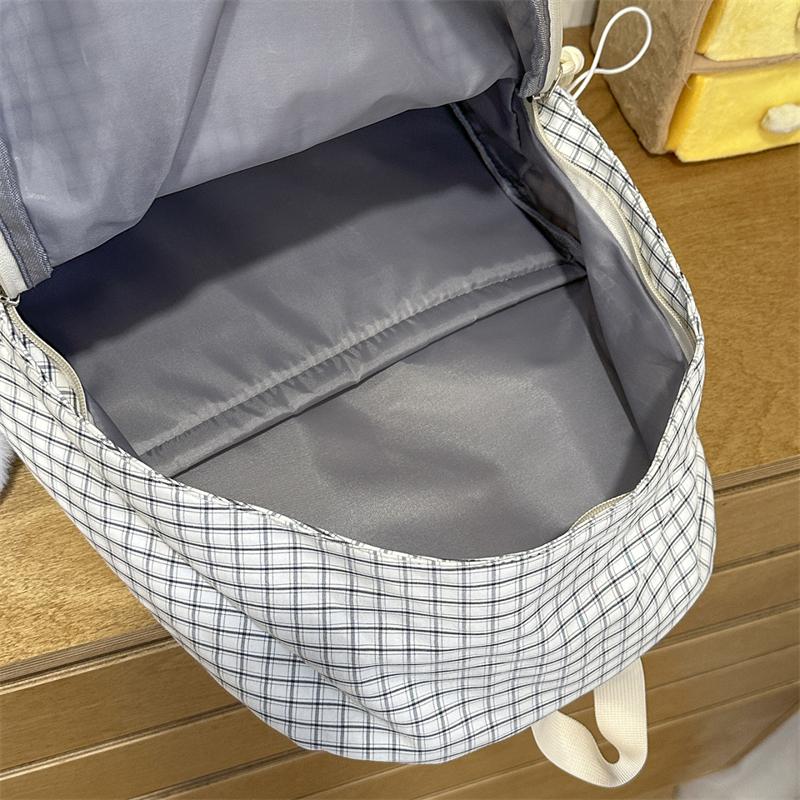 Campus Schoolbag Women's Plaid Backpack Student Large Capacity Backpack