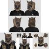 Terrifying Wolf Head Mask And Gloves Set For Halloween Party Costume Fun And Creative Dress Up