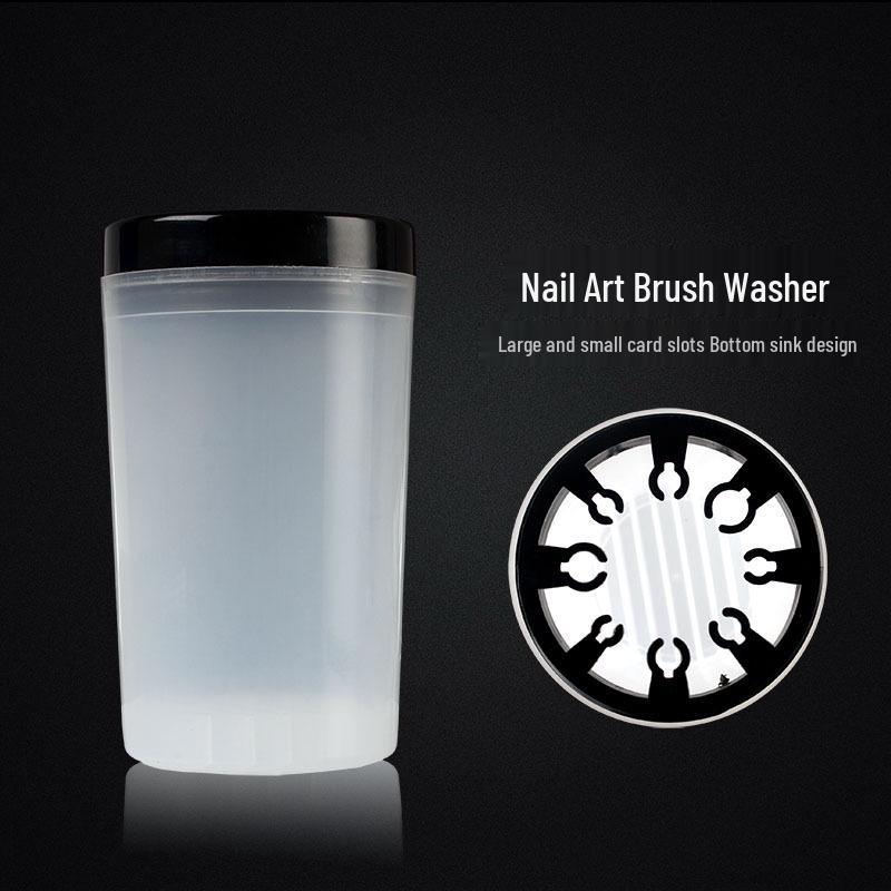 

Nail Art Brush Cleaner & Storage Box with Crystal Carving Holder