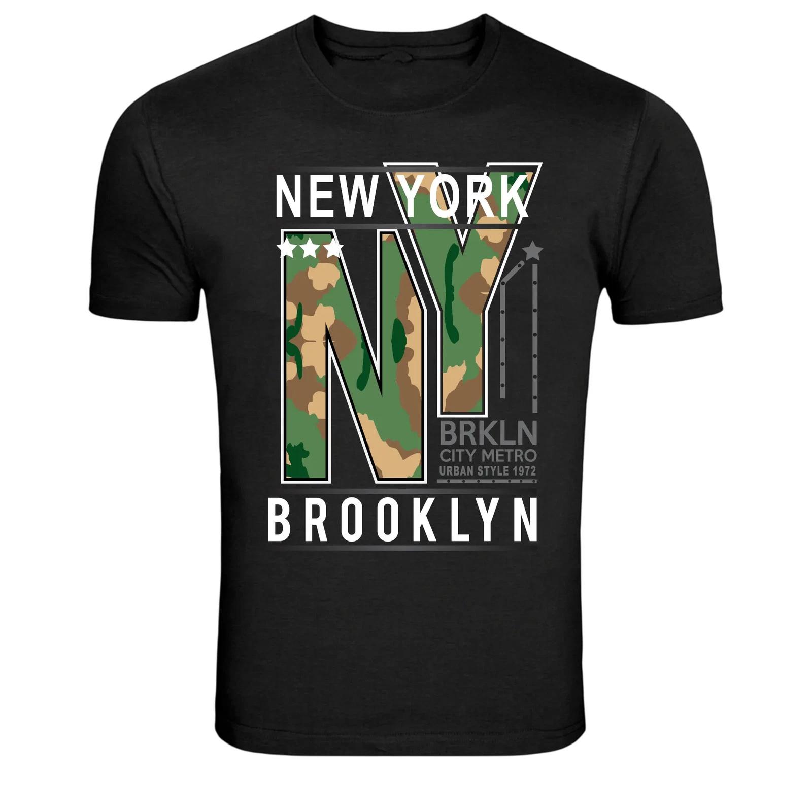New York NY Brooklyn Urban Style Camo Graphic T-Shirt XXXL