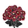 Black Red Roses Artificial Roses Eyeball Design Artificial Horror Props Goth Scary Halloween Home Decor DIY Accessories