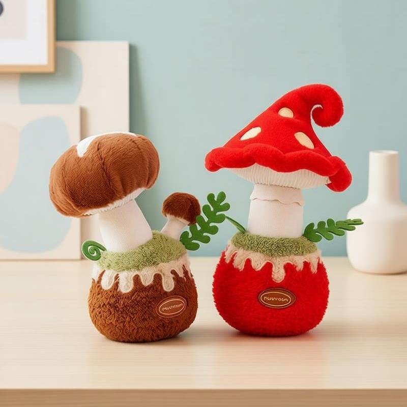 Schönes Knollenblätterpilz Plüschtier Bunter Giftpilz Plüschpflanze Lustiges Shiitake-Pilz Plüschtier Festliche Dekoration Ornament