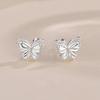 Korean Style 3D Butterfly Stud Earrings for Girls - Sweet Mori Cartilage Accessories with Screw Back