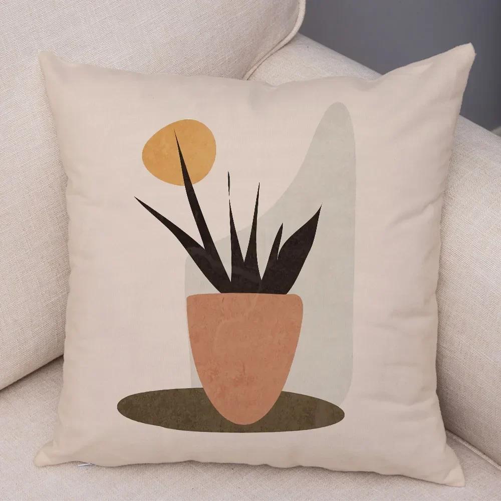 Nordic Style Plant Tree Cushion Cover Decor Geometric Abstract Modern Art Pillow Case for Sofa Home Super Soft Plush Pillowcase