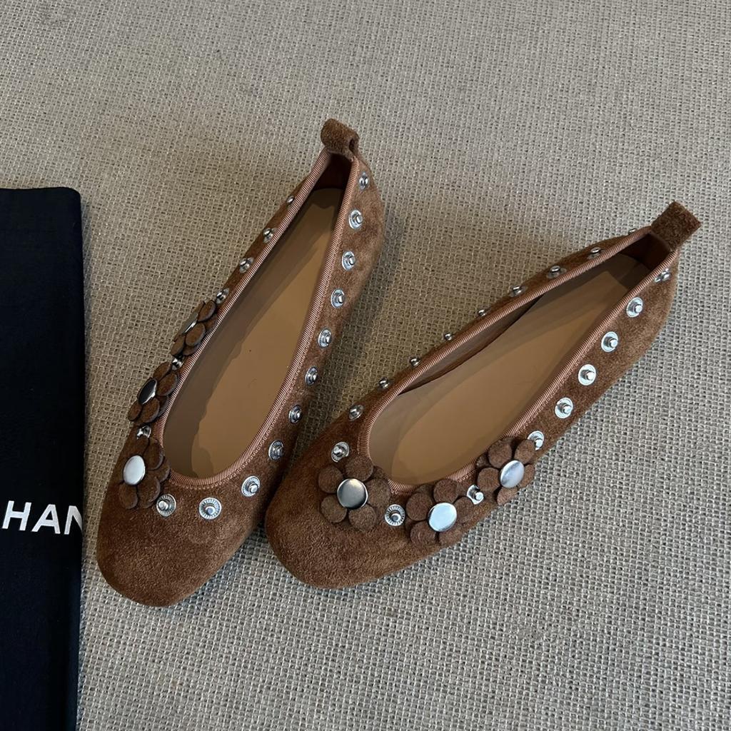 Fashion Flat Shoes for Women Spring and Autumn New Flower Round Toe Ballet Shoes for Women in 2025 Flat Ladies Shoes zapatillas mujer