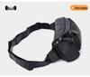 Genuine Leather Men's Multi-Layer Waist, Chest, Shoulder, and Crossbody Cycling Bag
