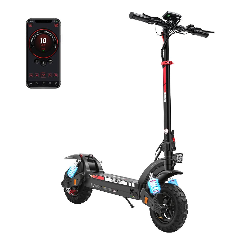 iScooter GX3 Pro Electric Scooter, 48V 17.5Ah Battery,Smart App with GPS & NFC