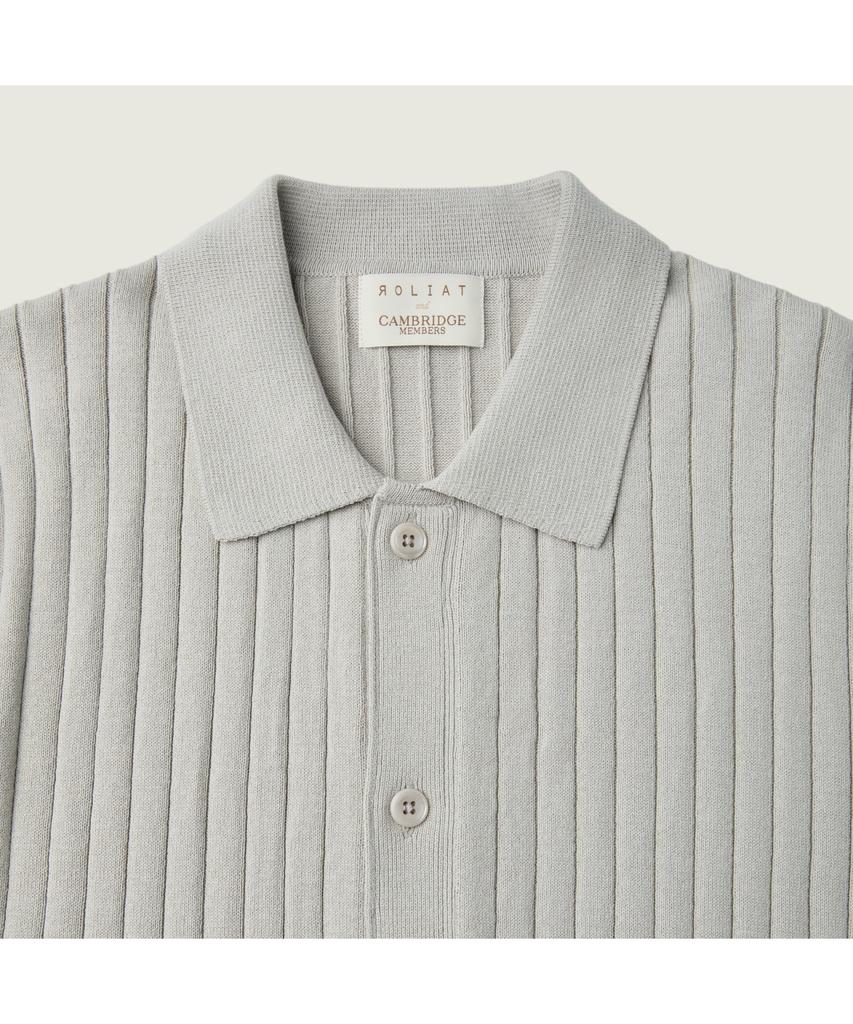 Kaembeulijimembeoseu [Movere X Roliat] Collaboration Collared Short Sleeve Full-Open Sweater Gray Mcwam26612Gyl