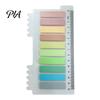 Morandi Color Page Markers Index Sticker Tabs with Built-in Scale Ruler, Transparent Portable Ruler Set PET Markers, Compact Writable Book Labels for