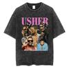Rapper Usher Graphic Washed T Shirt Vintage Harajuku Men Women Oversized T-shirts Cotton Casual Fashion Summer Ts Strtwear X250313