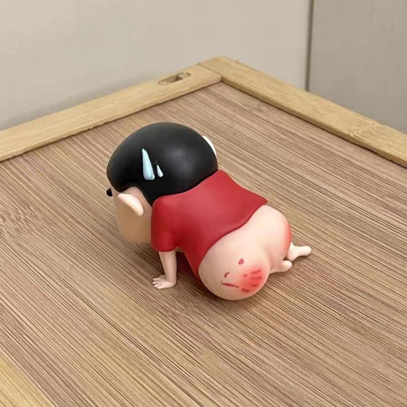5cm Kawaii Anime Crayon Shin Chan Swollen Buttocks Figurine PVC Model Doll Desktop Decorations Cartoon Cute Ornament Kids Gift
