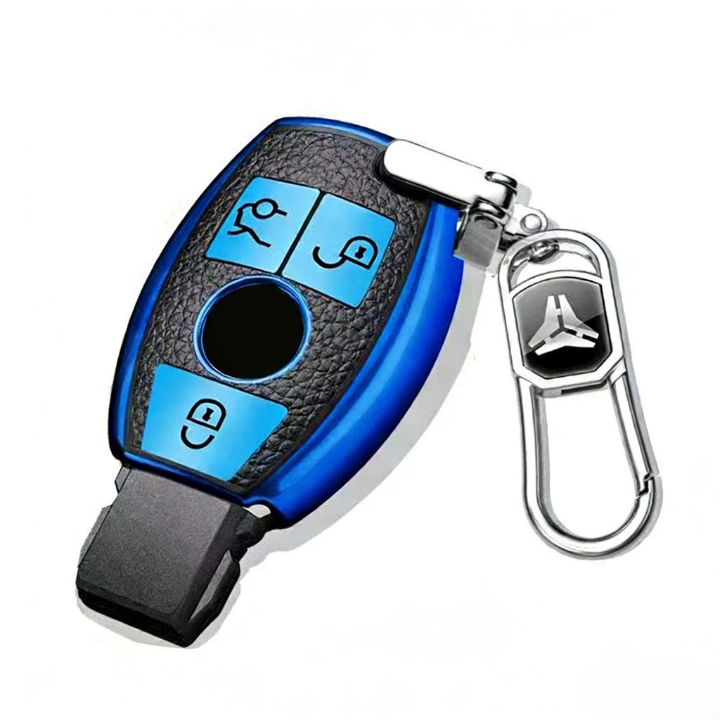 Leather TPU Shell Fob Car Key Case Cover For Mercedes Benz A B C E Class GLS GLA GLK GLC CLS CLA AMG W204 W205 W212 W463 W176