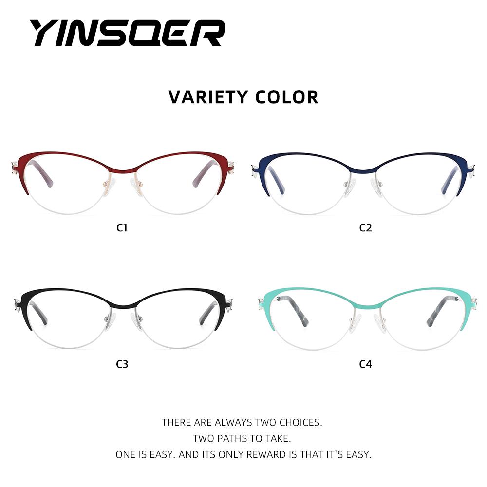 Small Cat Eye Frame Metal Women Presbyopia Fashion Design Optical Prescription Customized Anti-blue Light Computer Eyeglasses