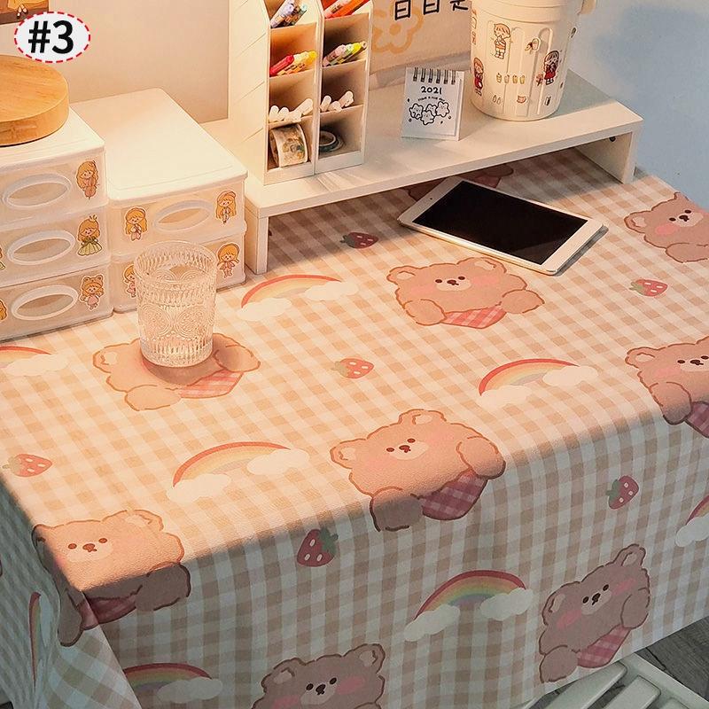 Instagram Cartoon Cute Tablecloth Home Kitchen Dining Table Students Writing Desk Dressing Table Cover Dustproof Cloth