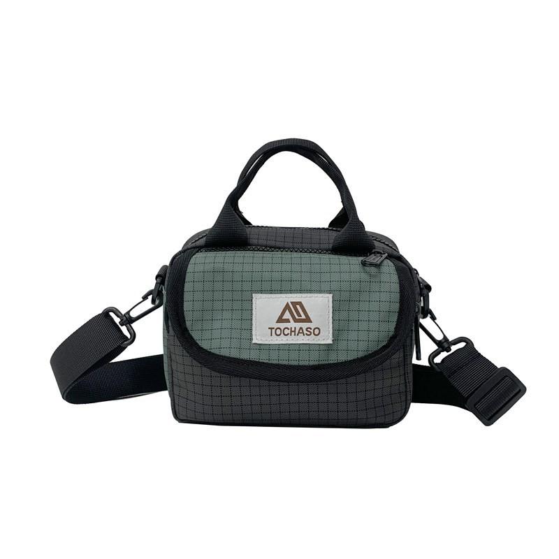 Pattern Grid Alphabet Kids Casual Travel Shoulder Bag With Spacious Compartment