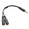 3.5mm Earphone Headphone Male to 2 Female Y Splitter Audio Mic Adapter Cable For iPhone