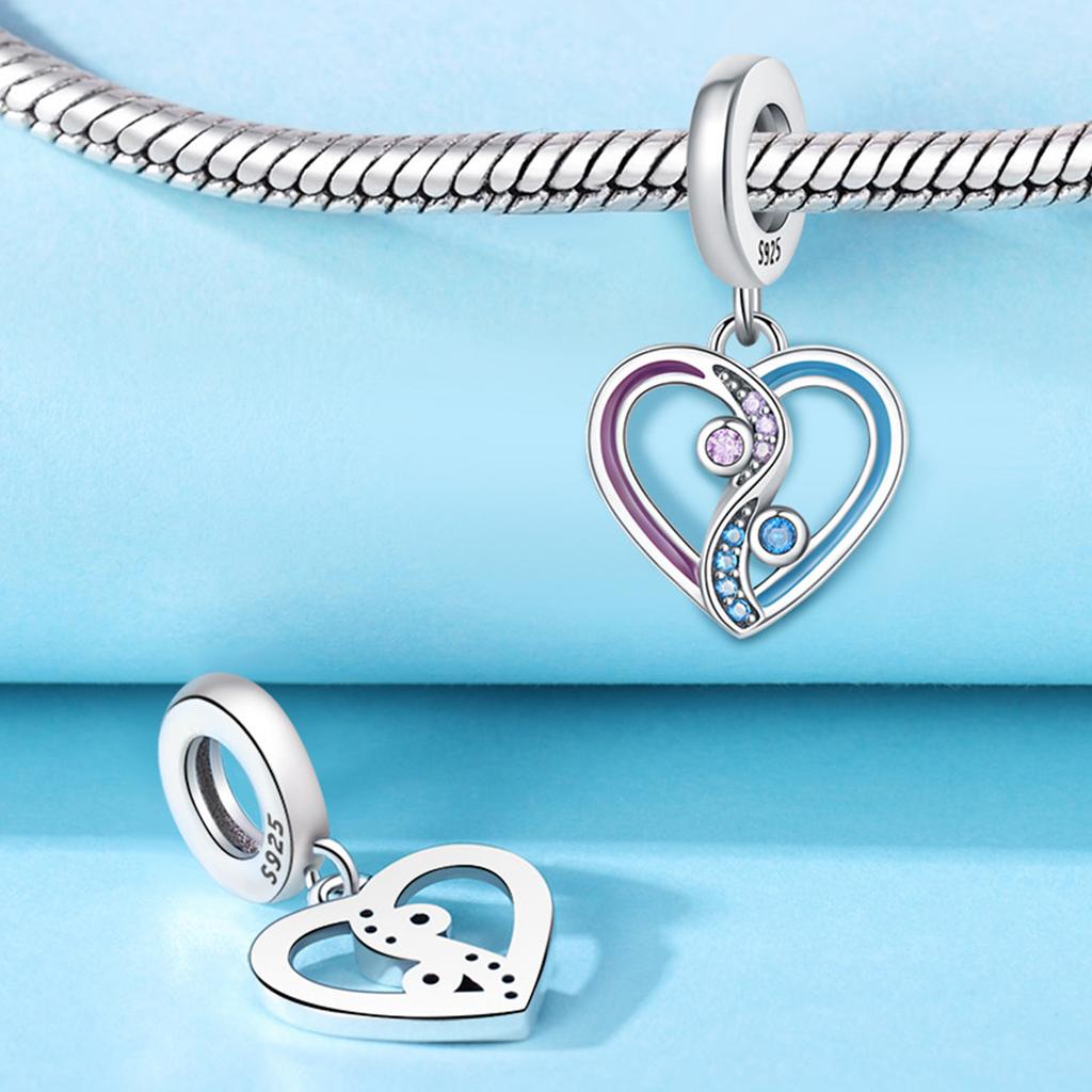 Beads Copper Charms Original Love Heart Hollow Pendant Beads Fit Bracelet Jewelry Diy Women Fine Gift Accessory