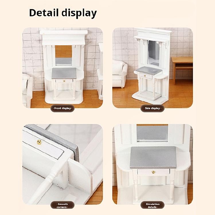 Traditional Themed White Mini Dresser 1/12 Scale Ideal For Small Room Arrangement