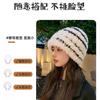 New Autumn and Winter Plush Hat for Women, Korean Style, Versatile, Warm, Thick, Cute Knitted Hat That Makes the Face Look Smaller, Fleece-lined Snow