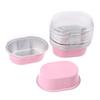 10Pcs Aluminum Foil Cupcake Cups With Lids Non-Stick Foil Baking Cups 68Ml Oval Pudding Dessert Cups Wedding Party Supplies