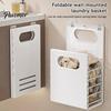 Durable Plastic Laundry Hamper Wall Mounted Hamper, Breathable Large Capacity Container, Foldable Apartment Organization Supplies Space Saving Storage