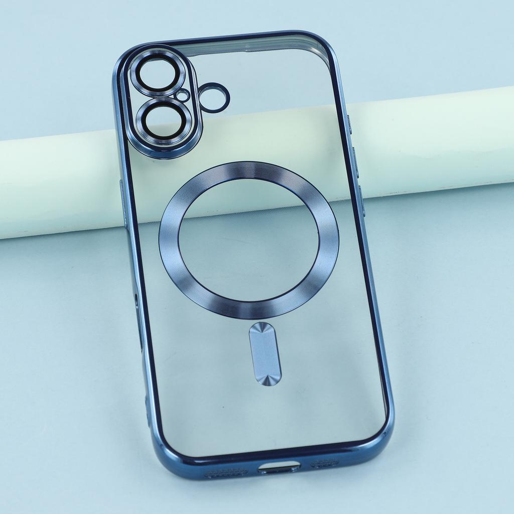 For iPhone 17 Magnetic Case CD Veins Glass Lens Guard TPU Phone Back Cover