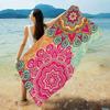 Colorful Mandala Pattern Bath Towel Microfiber Soft Water Absorbing Breathable For Girl Kids Decorative Cartoon Beach Towel