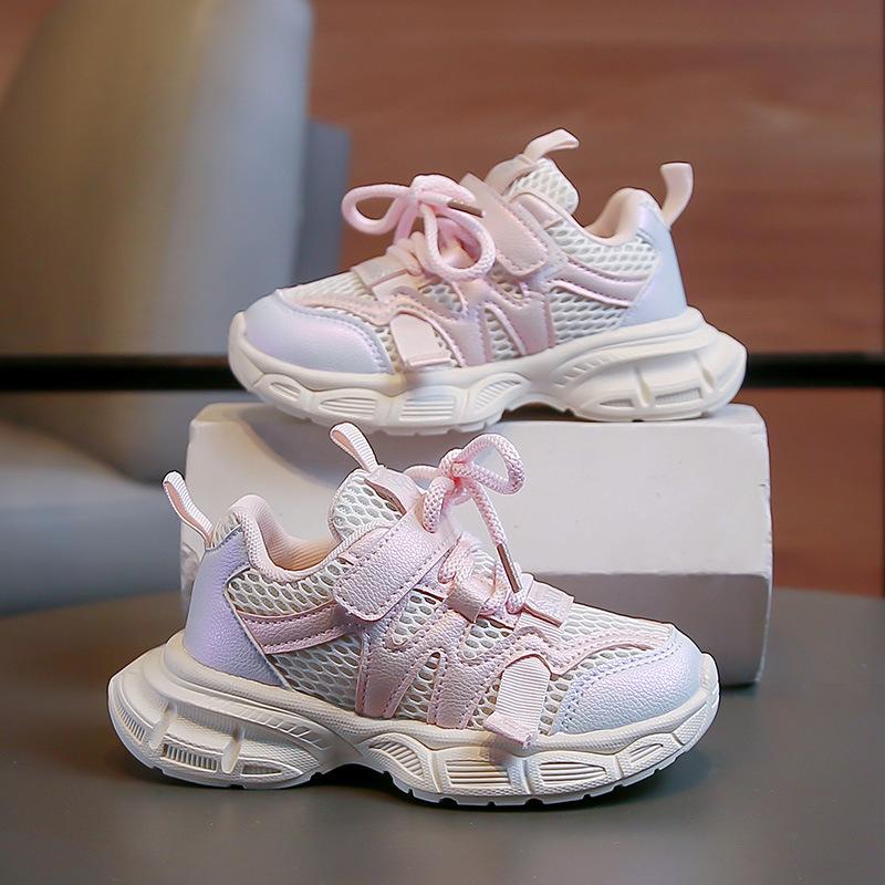 Children s Sneakers2026New Spring and Autumn Children s Shoes for Boys, Stylish and Versatile, Fashionable Outdoor Hiking Shoes for Young Children 26Inner Length16cm розовый