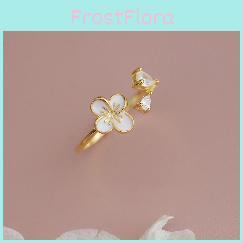 Exquisite Flower Design 925 Sterling Silver Ring For Women With Adjustable Open Style