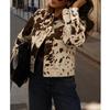 Autumn and Winter New Women clothes Western Style French style Design Sense Lapel Long sleeve Printed Tweed Quality Crop jacket Outerwear