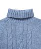 Michikoleondeonkosino Turtleneck Cable Wool Knit Muted Blue